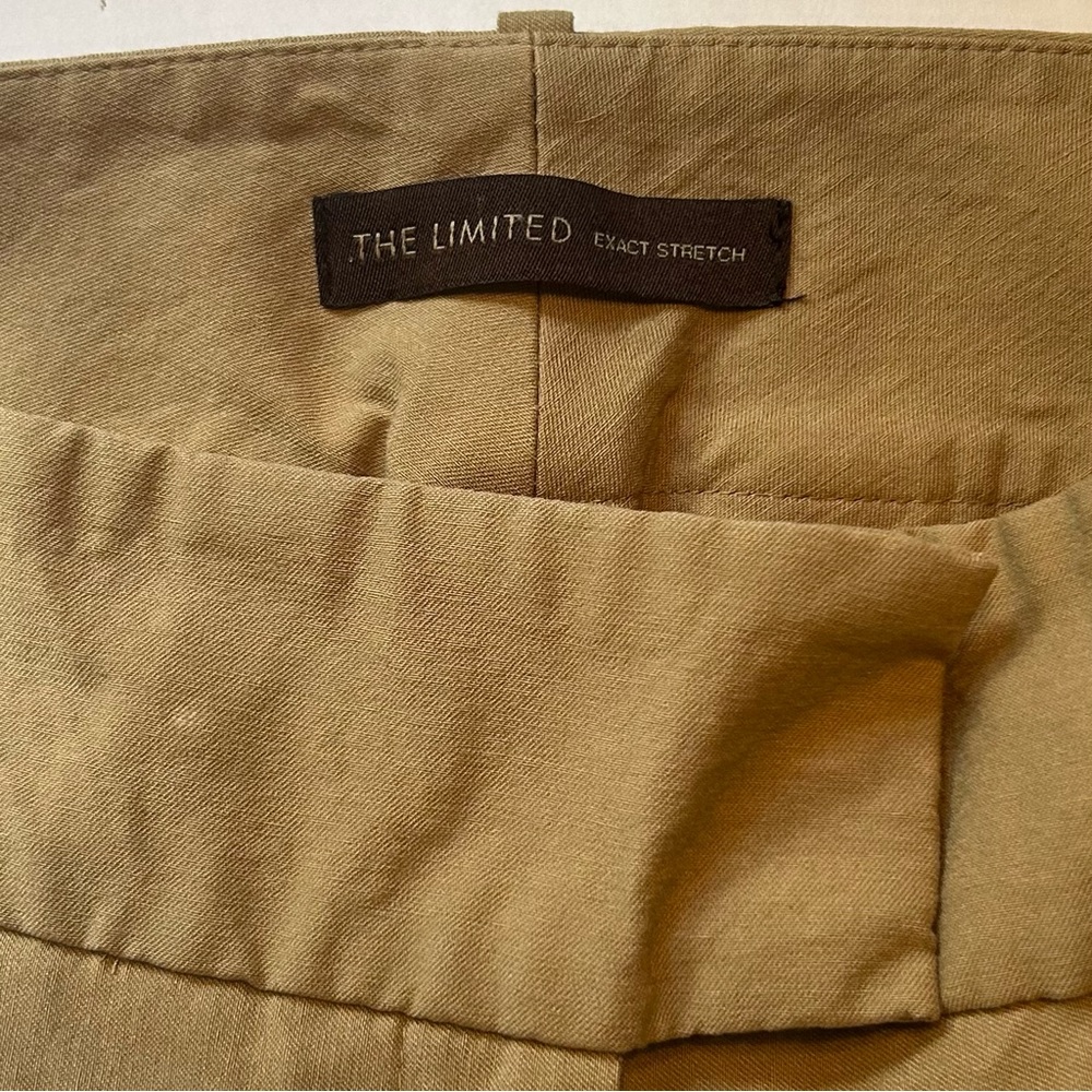 The Limited Exact Stretch Bootcut Khaki Pants Pockets Work Slimming 6 Long EUC - Picture 5 of 13